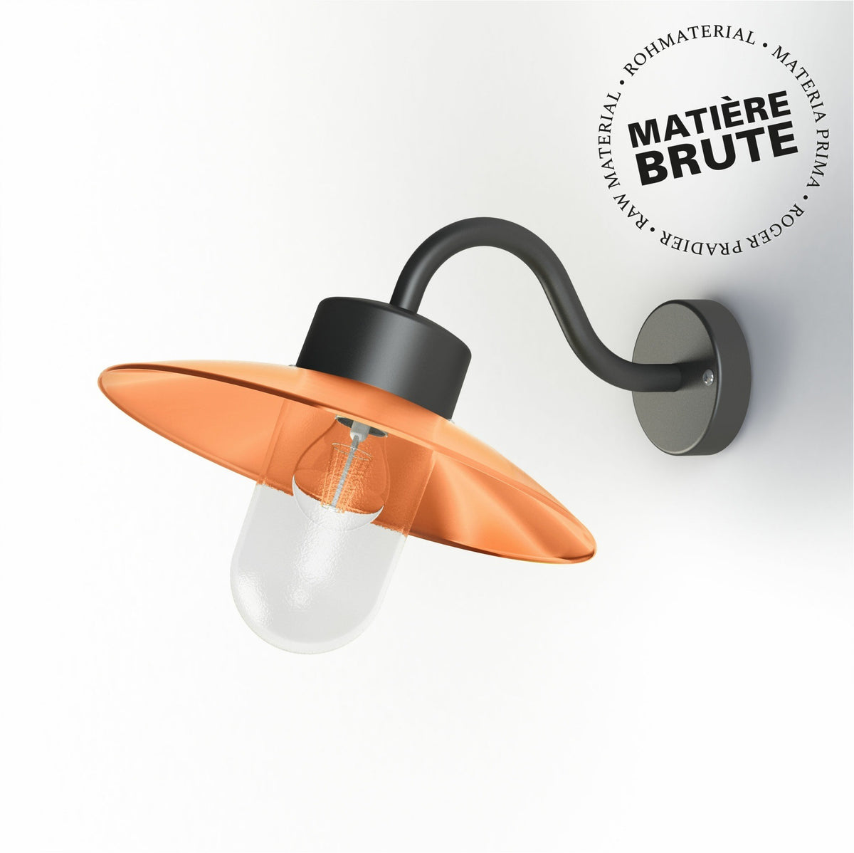 Roger Pradier Belcour N°1 vägglampa, rå koppar