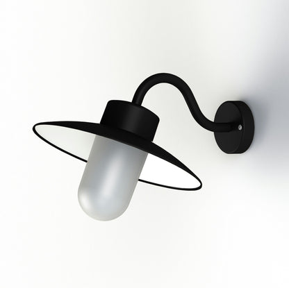 Roger Pradier Belcour vägglampa N°1, svart, frostat glas