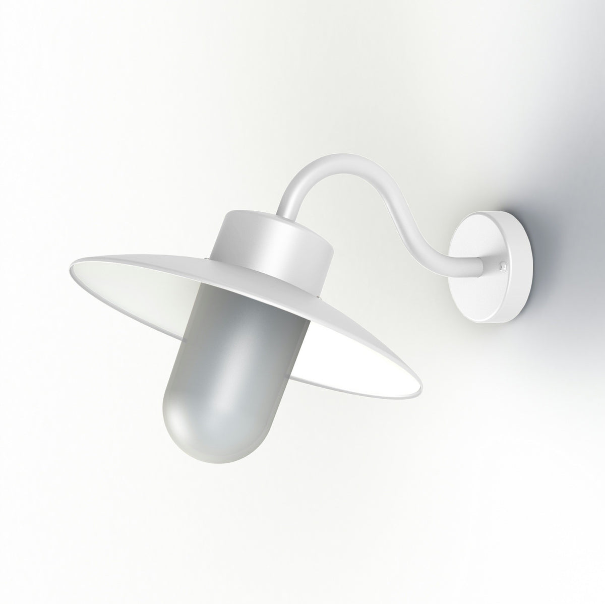 Roger Pradier Belcour vägglampa N°1, vit, frostat glas
