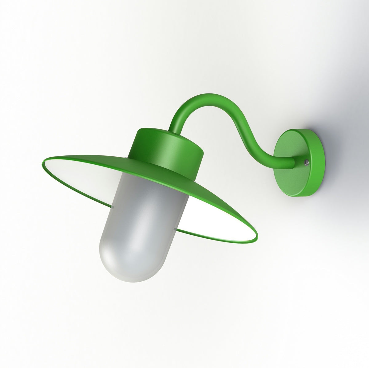 Roger Pradier Belcour vägglampa N°1, gulgrön, frostat glas