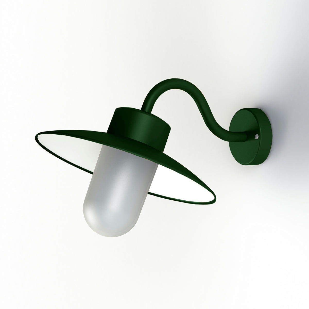 Roger Pradier Belcour vägglampa N°1, engelsk grön, frostat glas