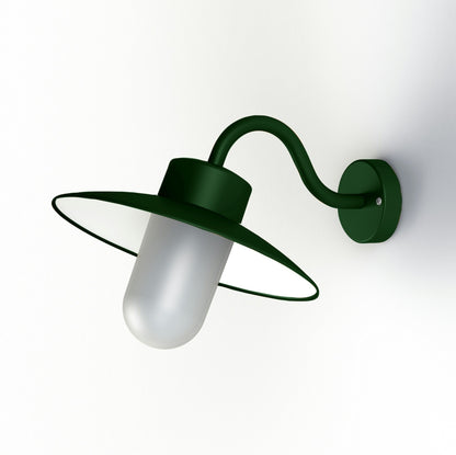 Roger Pradier Belcour vägglampa N°1, engelsk grön, frostat glas