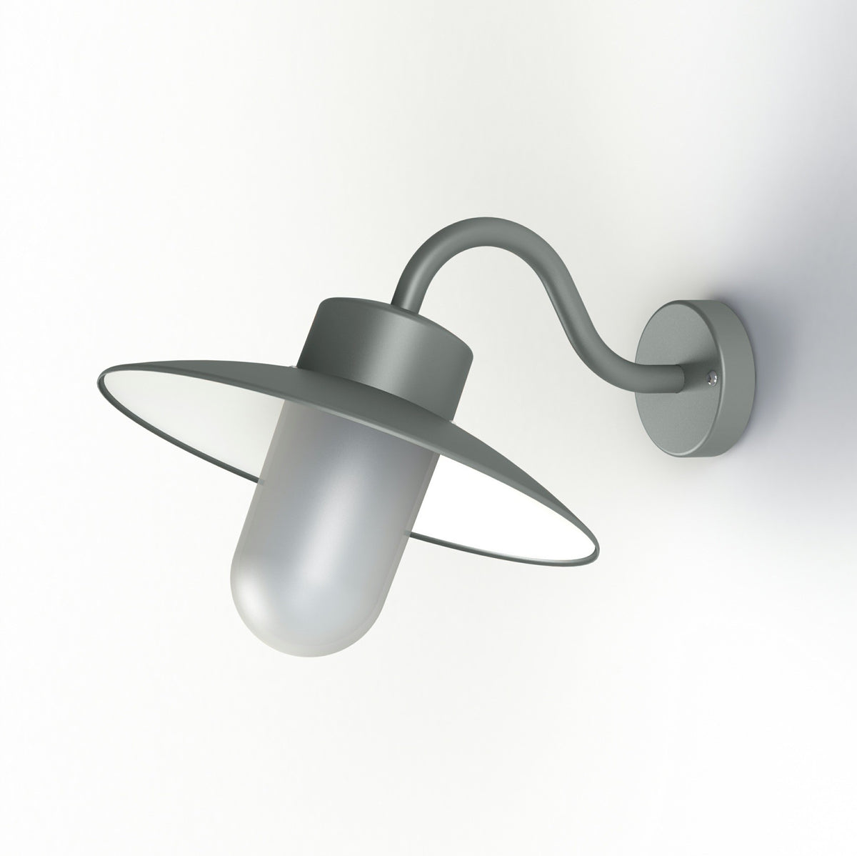 Roger Pradier Belcour vägglampa N°1, metallgrå, frostat glas