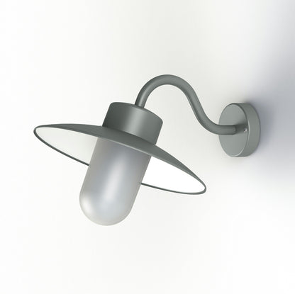 Roger Pradier Belcour vägglampa N°1, metallgrå, frostat glas
