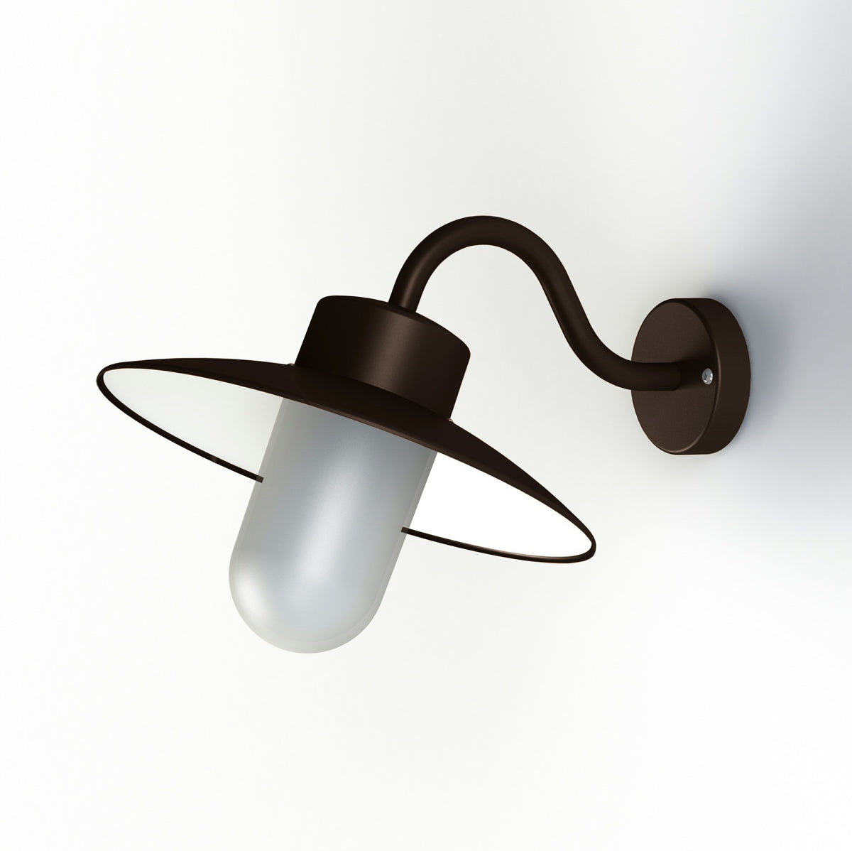 Roger Pradier Belcour vägglampa N°1, antikbrun, frostat glas