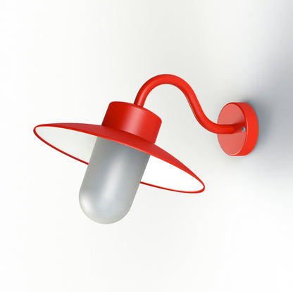 Roger Pradier Belcour vägglampa N°1, trafikröd, frostat glas