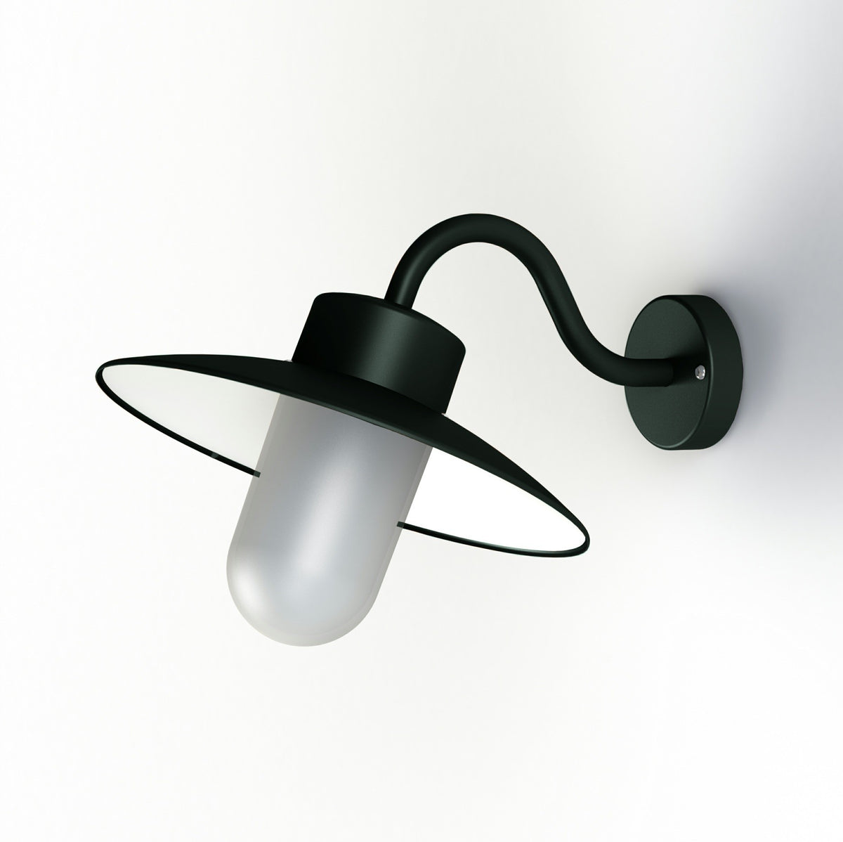 Roger Pradier Belcour vägglampa N°1, skiffergrå, frostat glas