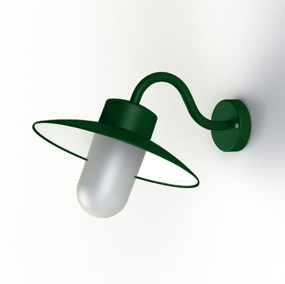 Roger Pradier Belcour vägglampa N°1, grangrön, frostat glas