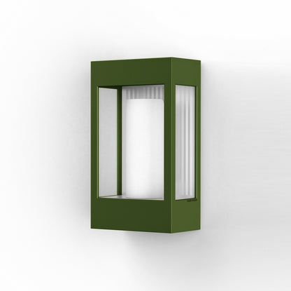Roger Pradier Brick² N°1 vägglampa, ormbunksgrön, klart glas