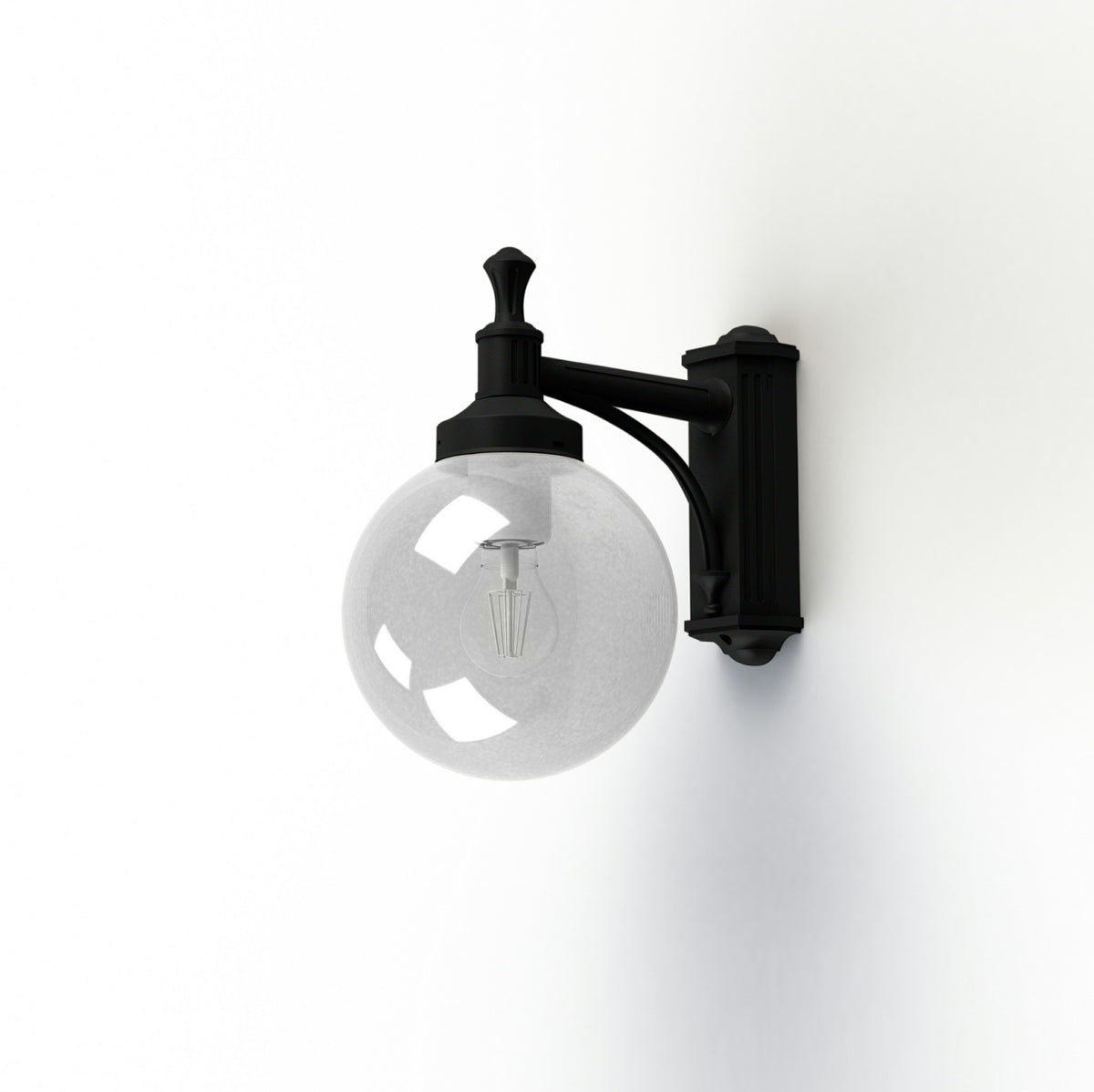 Roger Pradier Moon N°2 vägglampa, svart, rökfärgad glob