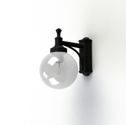 Roger Pradier Moon N°2 vägglampa, svart, rökfärgad glob