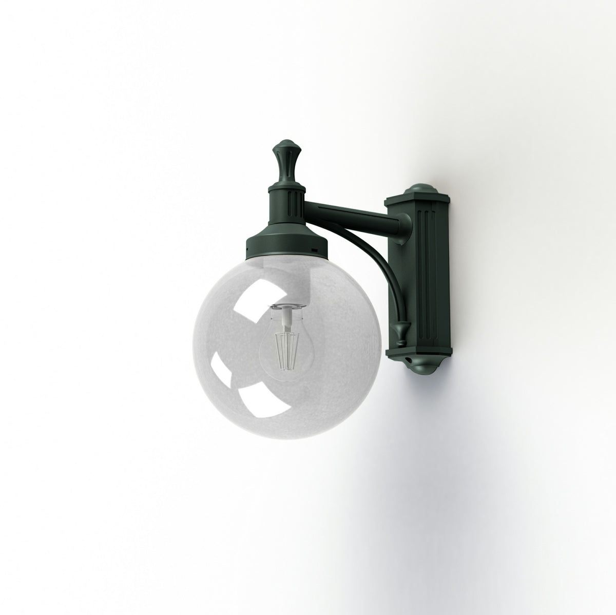 Roger Pradier Moon N°2 vägglampa, skiffergrå, rökfärgad glob