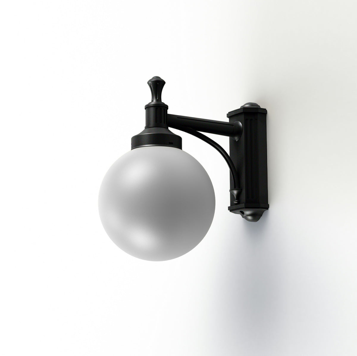 Roger Pradier Moon N°2 vägglampa, svart, opal glob