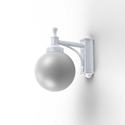 Roger Pradier Moon N°2 vägglampa, vit, opal glob