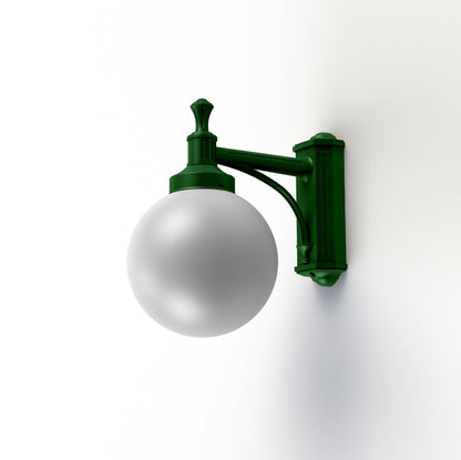 Roger Pradier Moon N°2 vägglampa, engelsk grön, opal glob