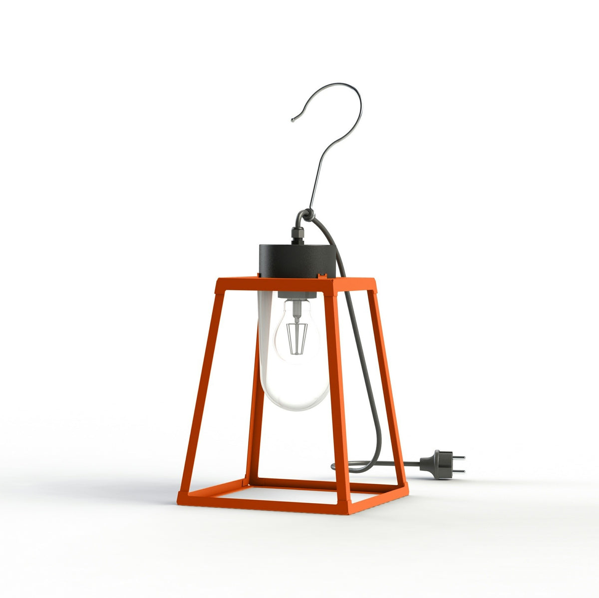 Roger Pradier Lampiok 1 bärbar lykta, orange, klart glas