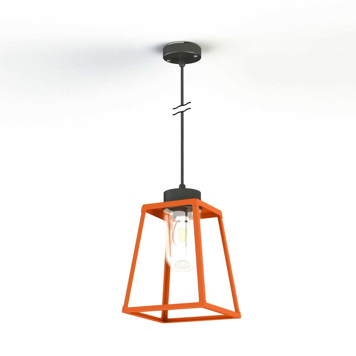 Roger Pradier Lampiok 1 taklampa N°4, orange, klart glas