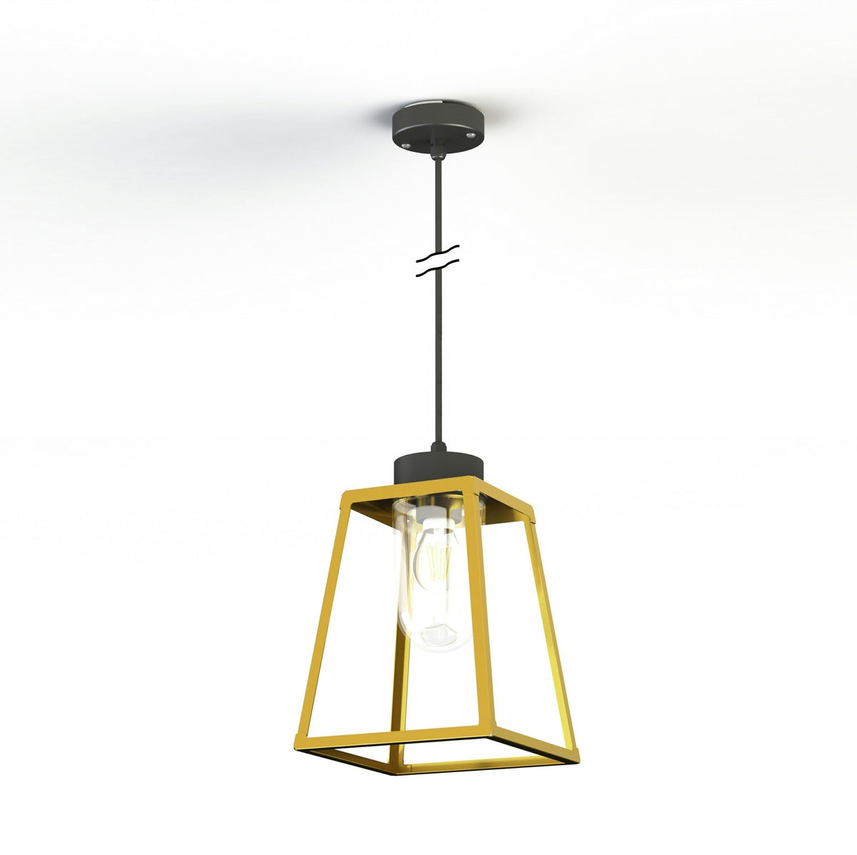 Roger Pradier Lampiok 1 taklampa N°4, lackerad mässing, klart glas