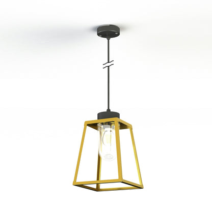 Roger Pradier Lampiok 1 taklampa N°4, lackerad mässing, klart glas
