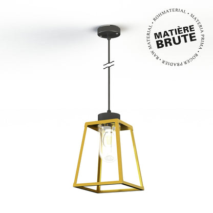 Roger Pradier Lampiok 1 taklampa N°4, rå mässing, klart glas