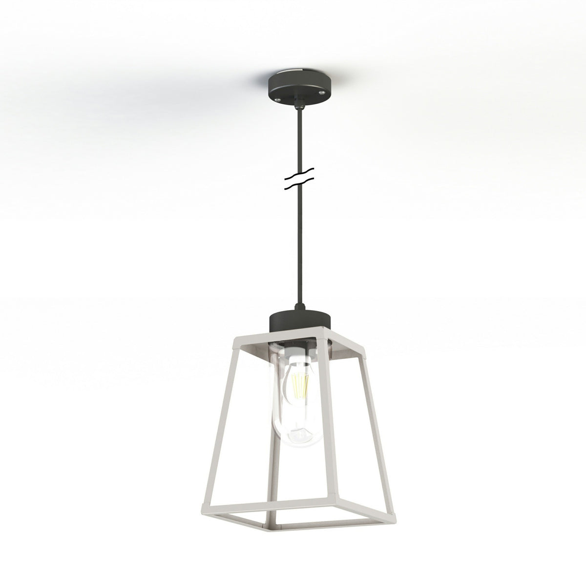 Roger Pradier Lampiok 1 taklampa N°4, ren vit, klart glas
