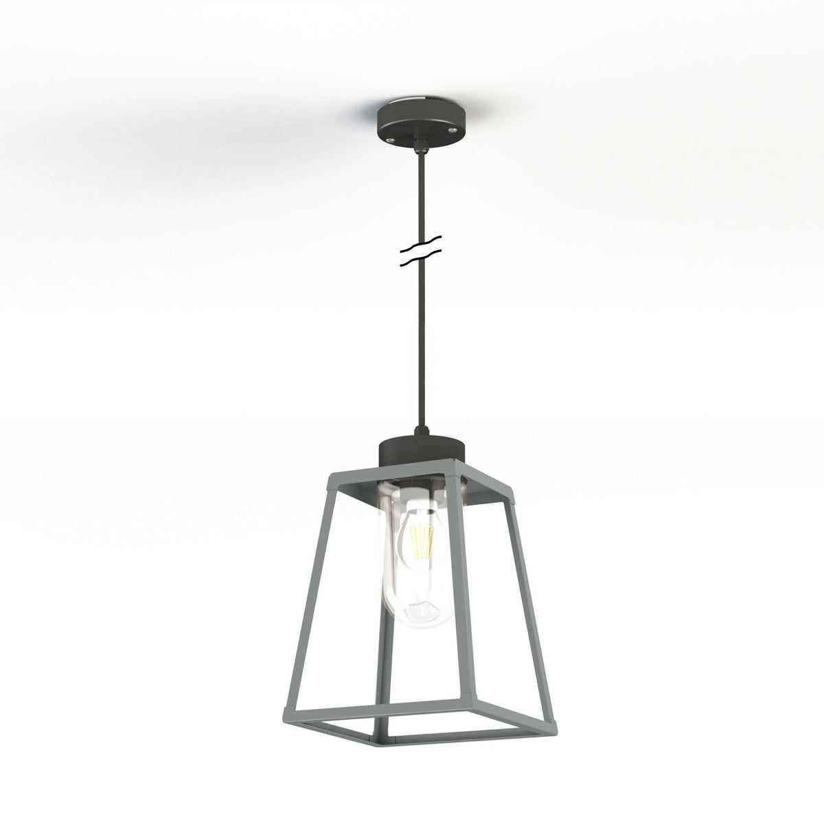 Roger Pradier Lampiok 1 taklampa N°4, sidengrå, klart glas