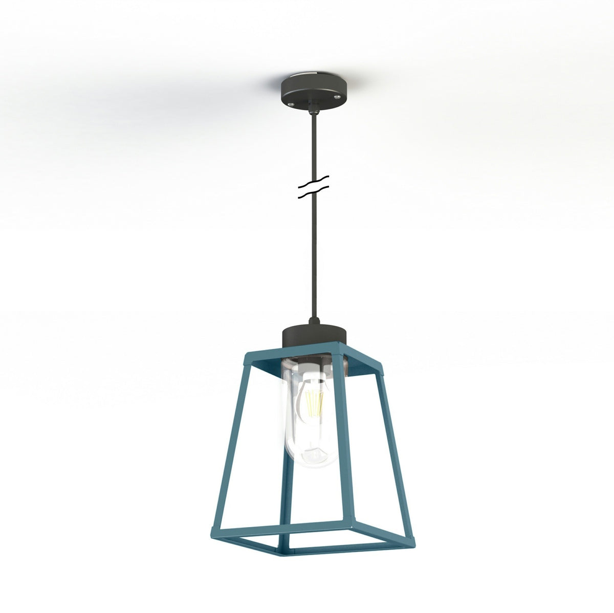 Roger Pradier Lampiok 1 taklampa N°4, blå, klart glas