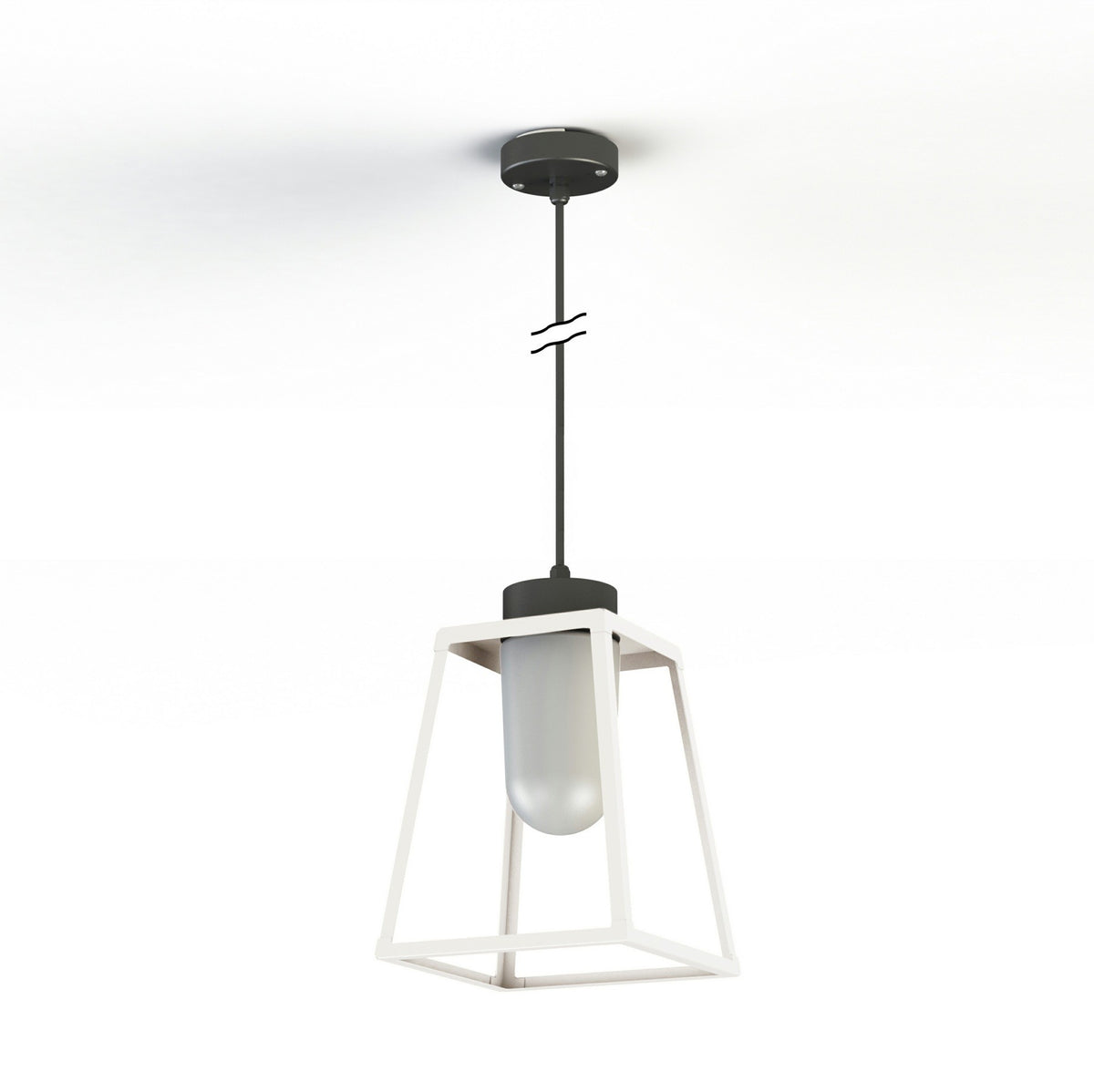 Roger Pradier Lampiok 1 taklampa N°4, vit, frostat glas