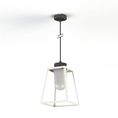 Roger Pradier Lampiok 1 taklampa N°4, vit, frostat glas