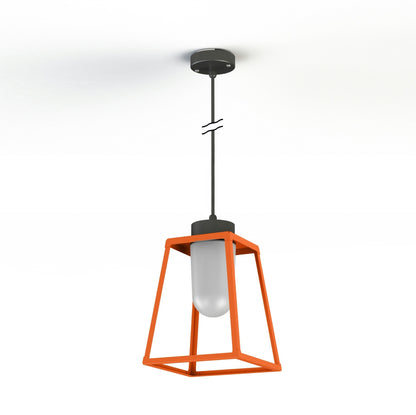 Roger Pradier Lampiok 1 taklampa N°4, orange, frostat glas