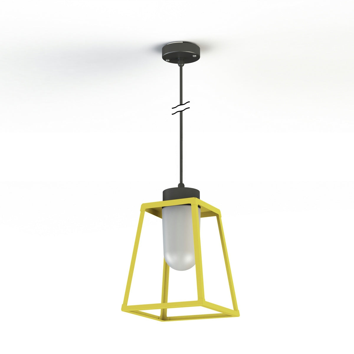 Roger Pradier Lampiok 1 taklampa N°4, svavelgul, frostat glas