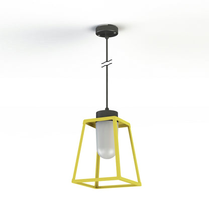 Roger Pradier Lampiok 1 taklampa N°4, svavelgul, frostat glas