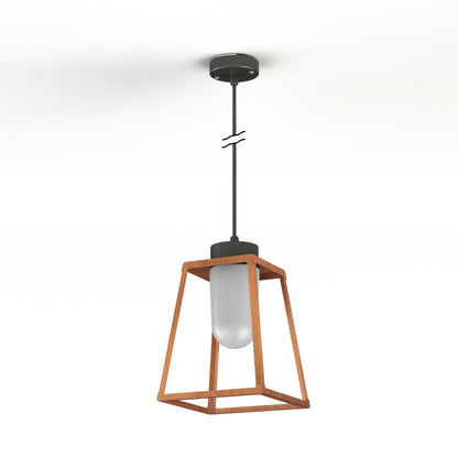 Roger Pradier Lampiok 1 taklampa N°4, patinerad lackerad koppar, frostat glas