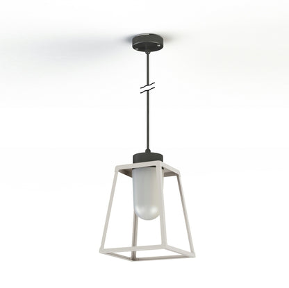 Roger Pradier Lampiok 1 taklampa N°4, ren vit, frostat glas
