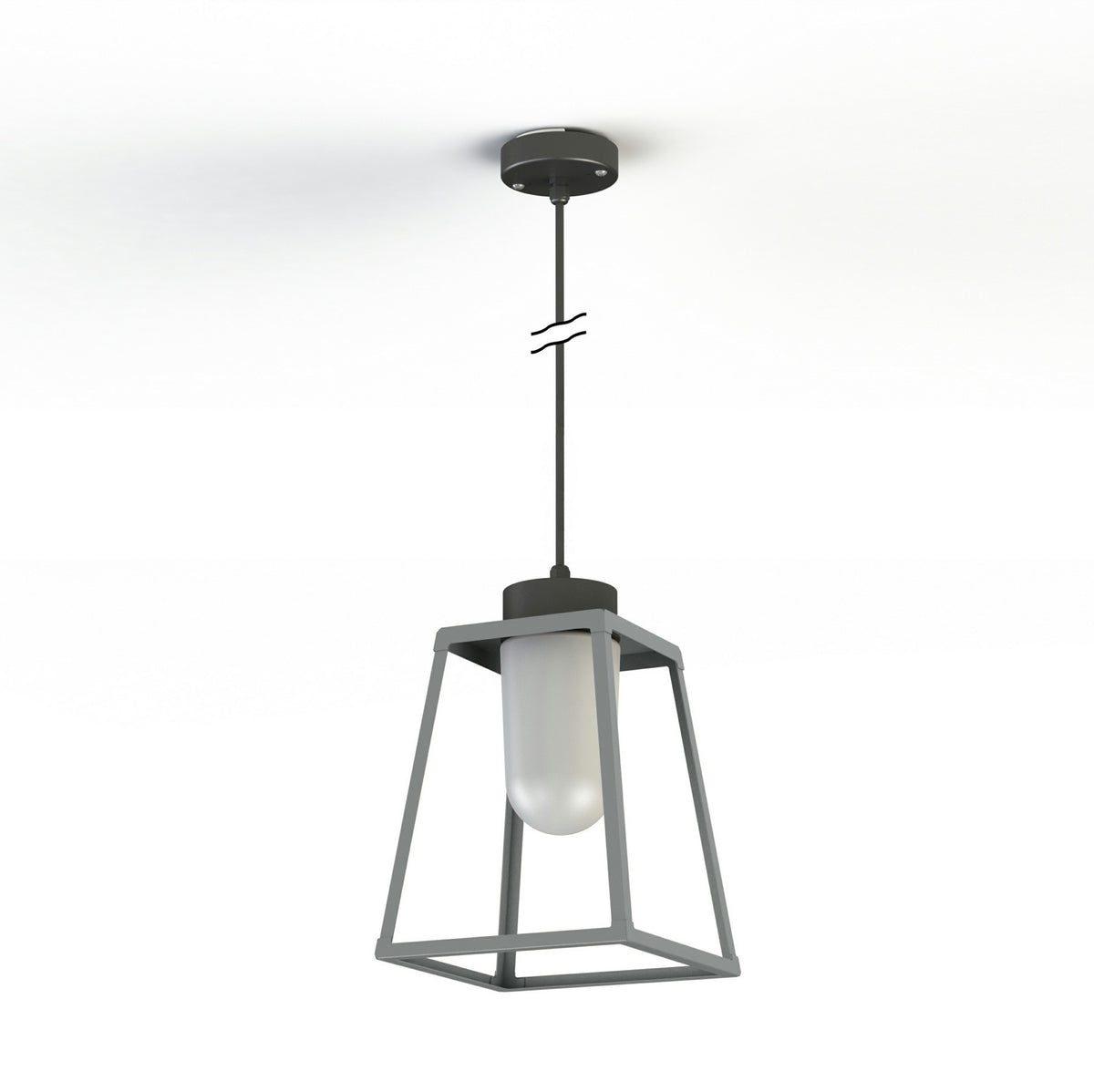 Roger Pradier Lampiok 1 taklampa N°4, sidengrå, frostat glas