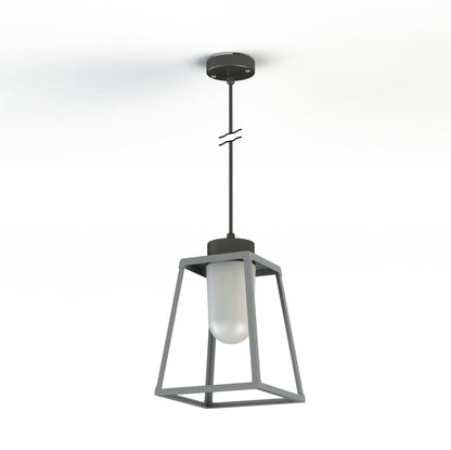 Roger Pradier Lampiok 1 taklampa N°4, sidengrå, frostat glas