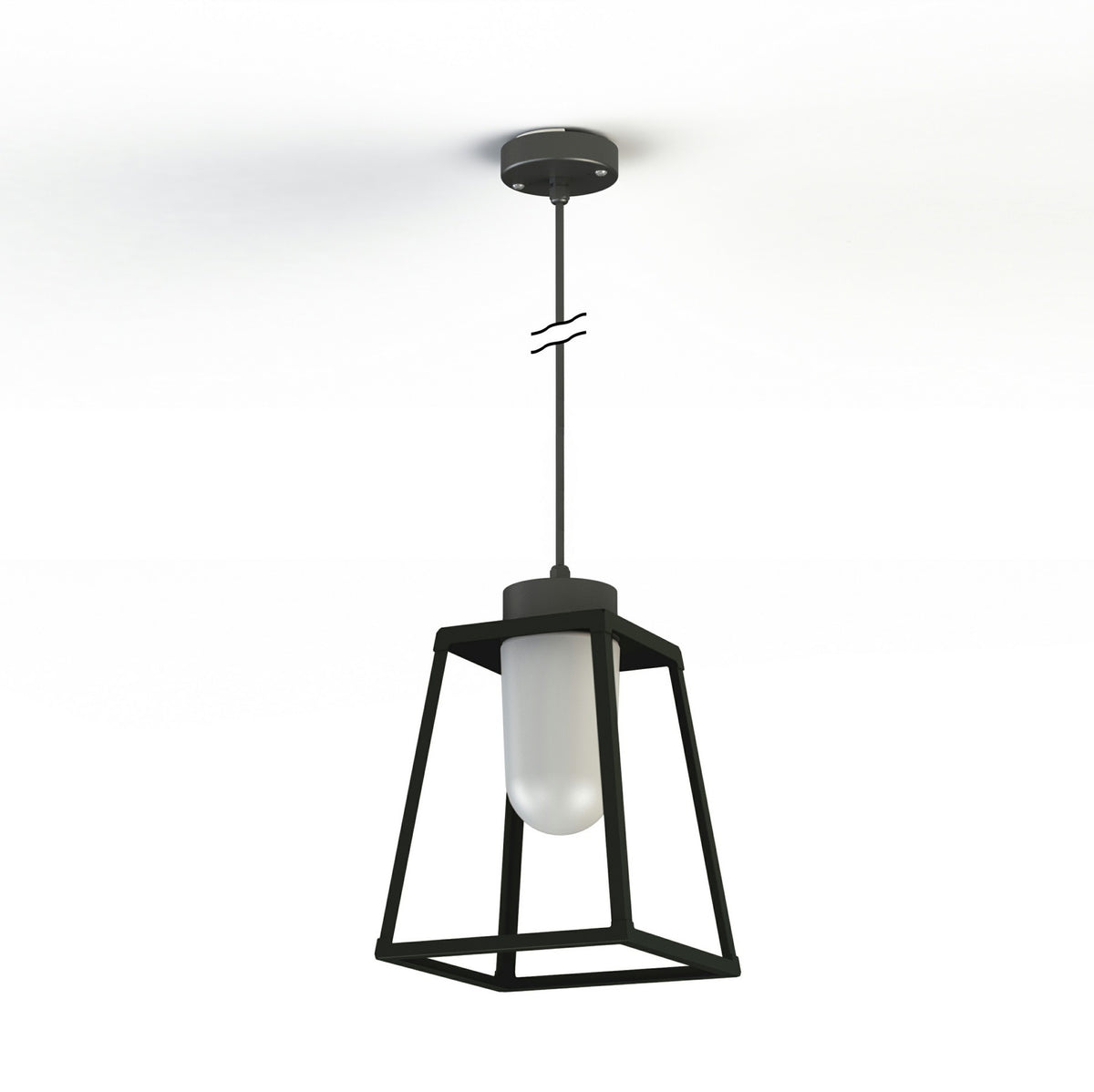 Roger Pradier Lampiok 1 N°4 pendellampa, svartgrå, frostat glas