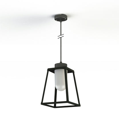 Roger Pradier Lampiok 1 N°4 pendellampa, svartgrå, frostat glas