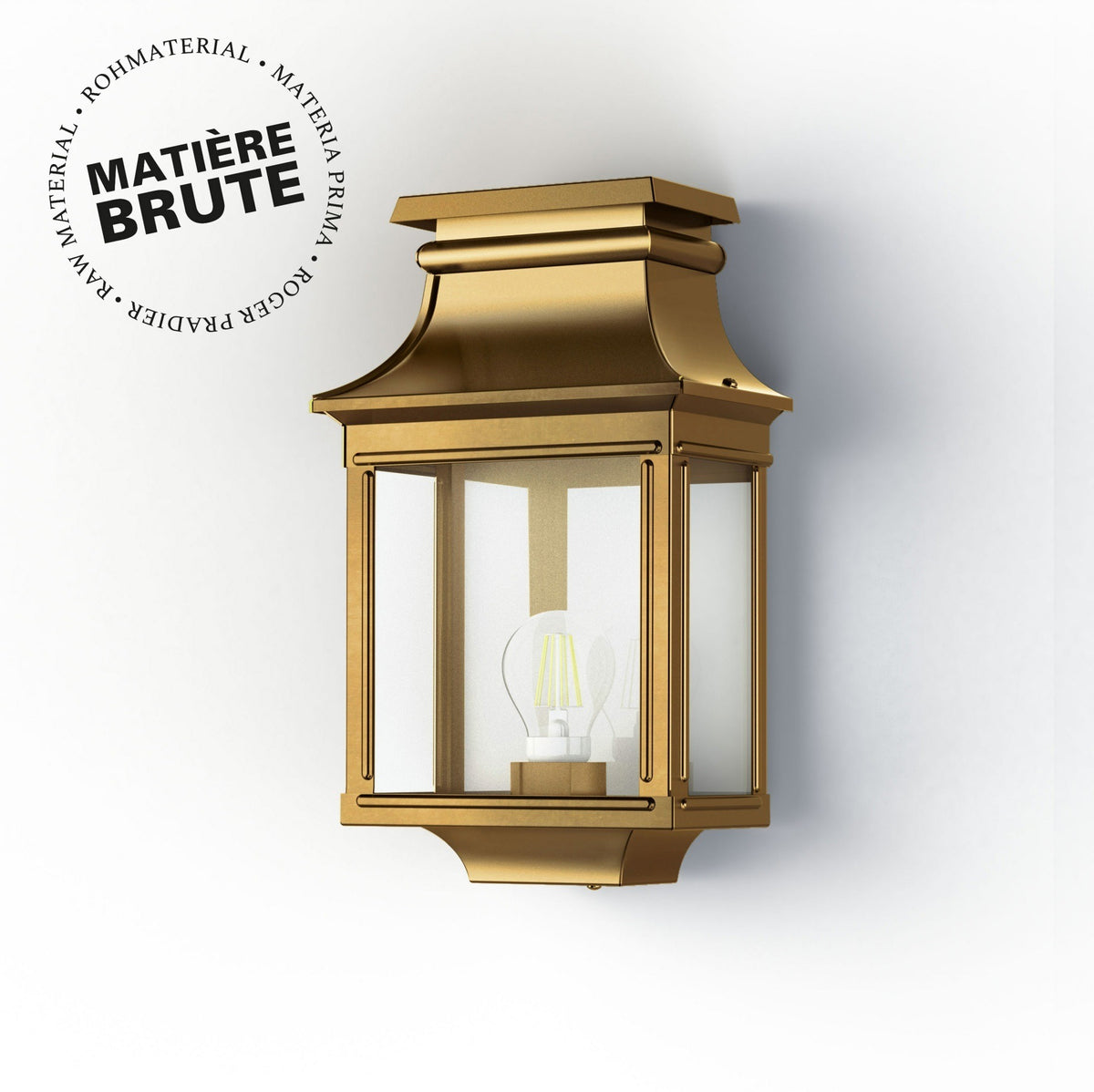 Roger Pradier Louis Philippe 1 vägglampa, rå mässing