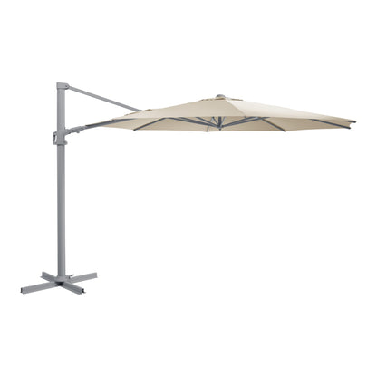 Brafab Vinovo frihängande parasoll Rund Ø350 cm – Light Grey/Khaki